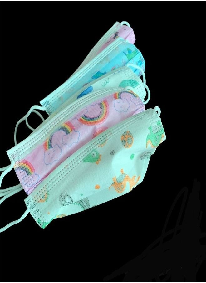 Generic 100 Pcs Disposable Face Mask For Kids With Multicolor And Multiple Design  - Image 4