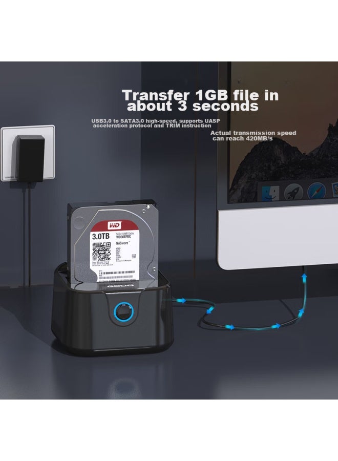 Godo حاوية SSD ميكانيكية من جودو، خارجية 2.5/3.5 بوصة، USB3.0، واحدة، لأجهزة اللابتوب والكمبيوتر المكتبي، حاوية محرك أقراص صلبة خارجية محمولة، عالمية - Image 3