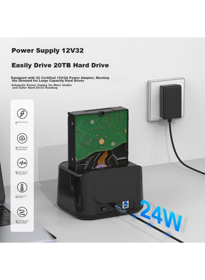 Godo حاوية SSD ميكانيكية من جودو، خارجية 2.5/3.5 بوصة، USB3.0، واحدة، لأجهزة اللابتوب والكمبيوتر المكتبي، حاوية محرك أقراص صلبة خارجية محمولة، عالمية - Image 4