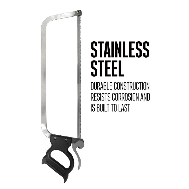 Weston Butcher Meat and Bone Saw with 22 Inch Stainless Steel Serrated Blade with Quick Release Handle (47-2201) - Image 3