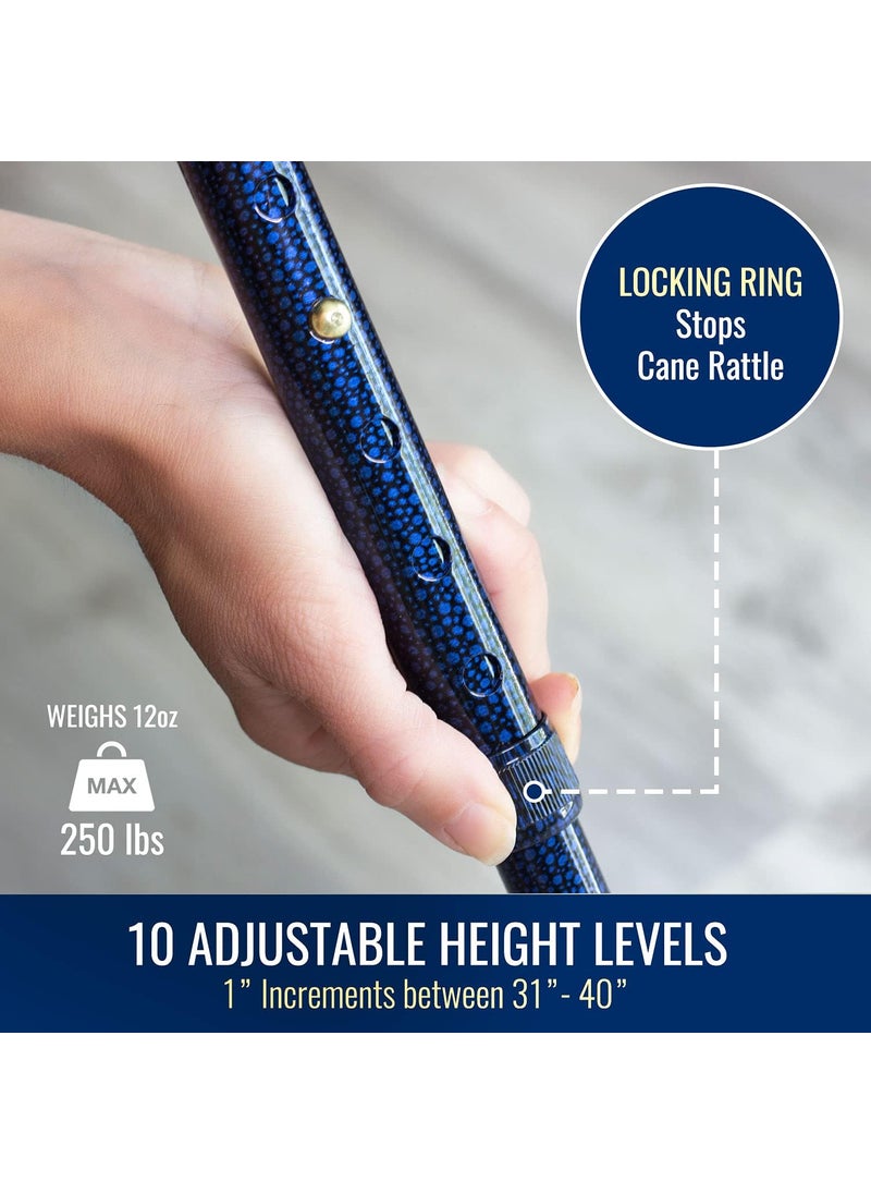 DMI DMI Lightweight Aluminum Adjustable Walking Cane with DerbyTop Handle for Men and Women  - Image 3