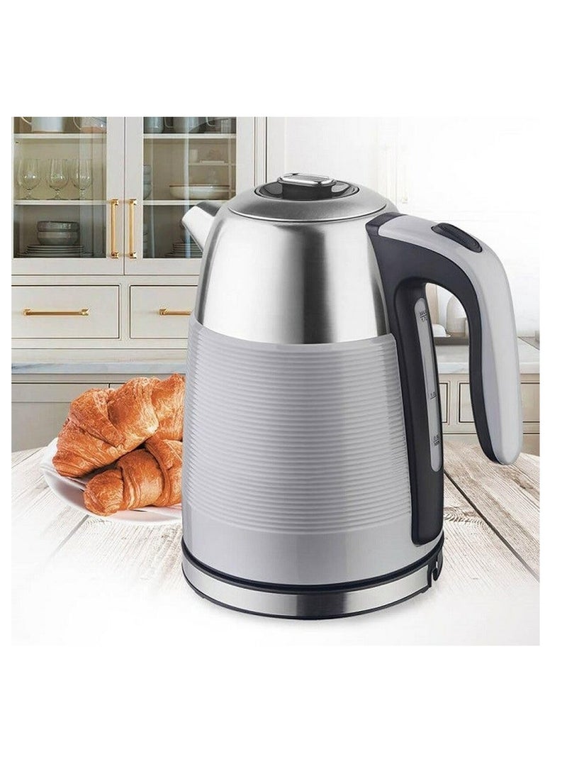 دوتس غلاية كهربائية لاسلكية من دوتس 1.7 لتر من الفولاذ المقاوم للصدأ للحماية من الحرارة الزائدة وإيقاف التشغيل التلقائي غطاء تشغيل جاف 360 درجة قاعدة -BBK1035DG  رمادي - Image 2