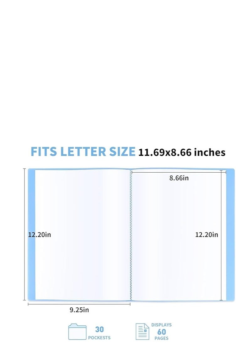 MODEST Display Book 30 Pocket BLUE Lets you organize your papers, files and documents easily Ultra-thin and non-sticking design for easy usability Compatible paper size is A4  - Image 5
