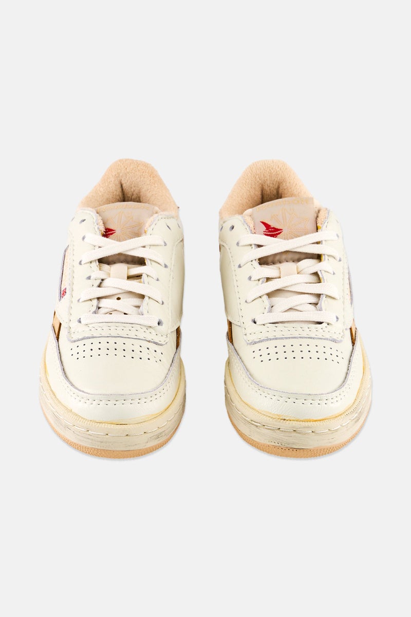Reebok Kids Boy Club C Revenge Lace Up Tennis Shoes, Beige  - Image 4