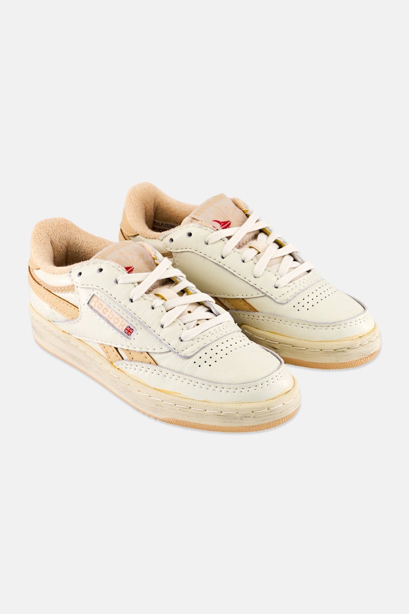 Reebok Kids Boy Club C Revenge Lace Up Tennis Shoes, Beige  - Image 1
