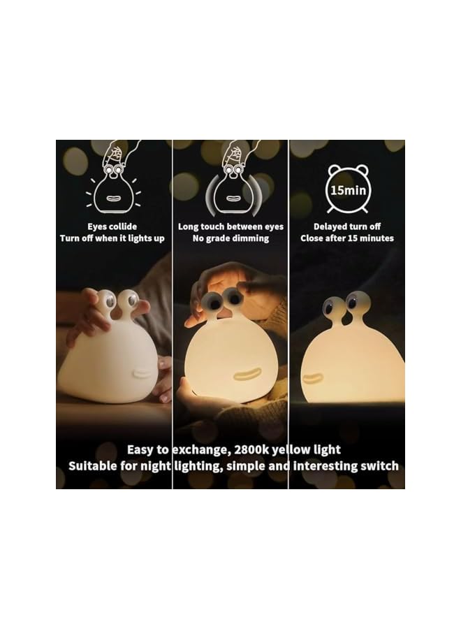 The Bros ضوء الليل الأصلي الأصيل على شكل حلزون مع مستشعر لمسي لغرفة النوم، حضانة، ضوء ليلي ناعم من السيليكون القابل للضغط للرضاعة، مصباح جانبي لطيف على شكل حيوان للأطفال والمراهقين - Image 3