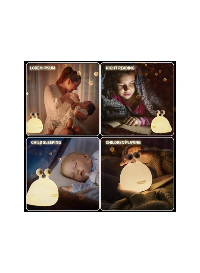 The Bros ضوء الليل الأصلي الأصيل على شكل حلزون مع مستشعر لمسي لغرفة النوم، حضانة، ضوء ليلي ناعم من السيليكون القابل للضغط للرضاعة، مصباح جانبي لطيف على شكل حيوان للأطفال والمراهقين - Image 4