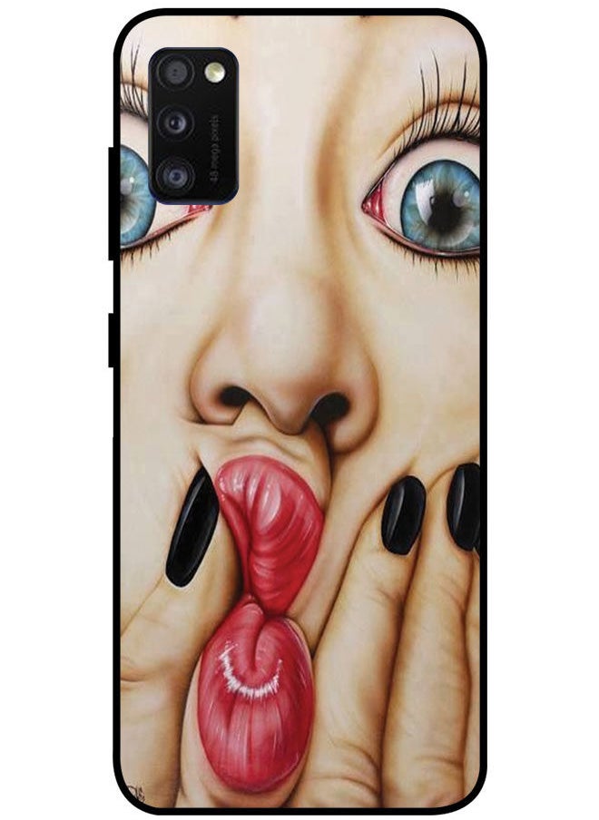 EYE CATCH Protective Case Cover For Samsung Galaxy A41 Smart Series Printed Protective Case Cover for Samsung A41 Girl Making Funny Face  - Image 1