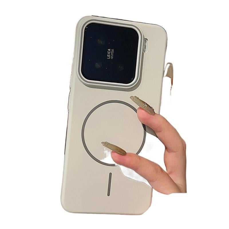 MS غطاء MagSafe بPC لـ redmik80/pocof7pro مع حماية من السقوط ومغناطيس قوي مع مقاوم للصدمات مع ملمس ناعم مع ملمس غير لامع باللون Cherry Blossom Pink مغناطيسي باللون الوردي باللون الأح. - Image 3
