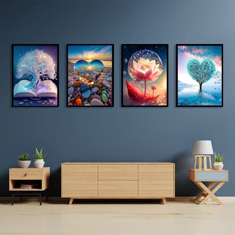 Clendo 12 Pack Diamond Painting Kits for Adults,5D Landscape Diamond Art Kit for Beginners, DIY Paint with Diamonds Round Full Drill Paintings Gem Art for Home Wall Decor Inch12X16 - Image 3
