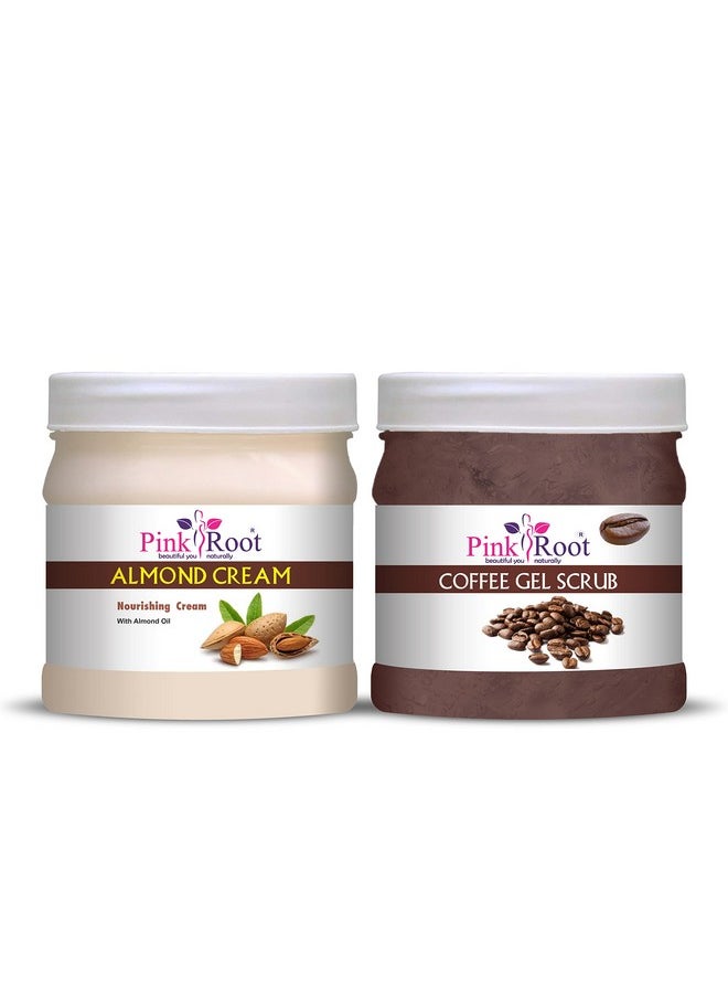Pink Root - Pink Root Almond Cream 500gm with Coffee Gel Scrub 500gm - Image 1