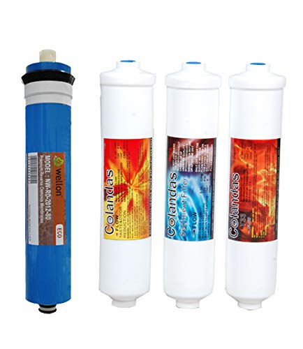 Wellon ECO 80 Membrane Colandas Inline SetPreCarbon Post Carbon Sediment Filter for Water Purifier - Image 1