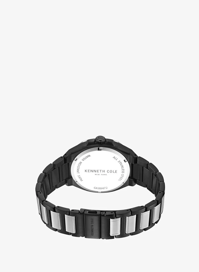 Kenneth Cole New York  Kenneth Cole New York 43.5mm Multifunction Men's Watch with Black Dial & Black, Silver Stainless Steel Bracelet for Men | Best Price UAE