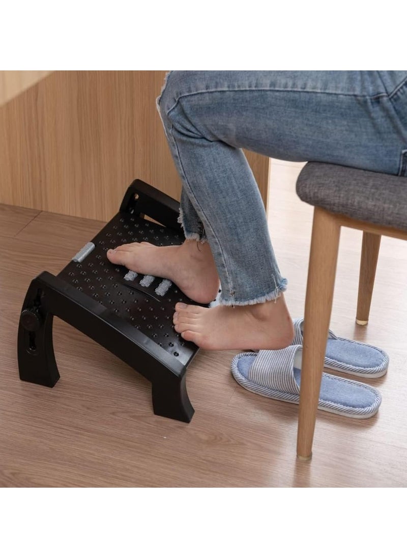 TEGRILO - Foot Rest for Under Desk with Massage Adjustable Under Desk Footrest For Home and Office Use Foot Stool Under Desk with 6 Height Position Adjustment - Image 1