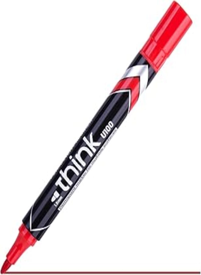 Deli think 1.5 mm permanent marker, red