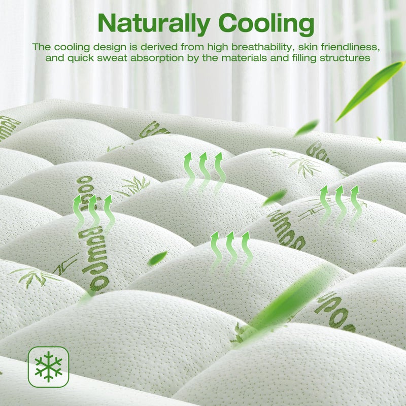 SurChic Ultra Soft Mattress Topper King Size Viscose Derived from Bamboo, Thick Pillow Top Mattress Pad Cover for Back Pain, Cooling Mattress Protector with 8-21 Inch Deep Pocket - Image 3