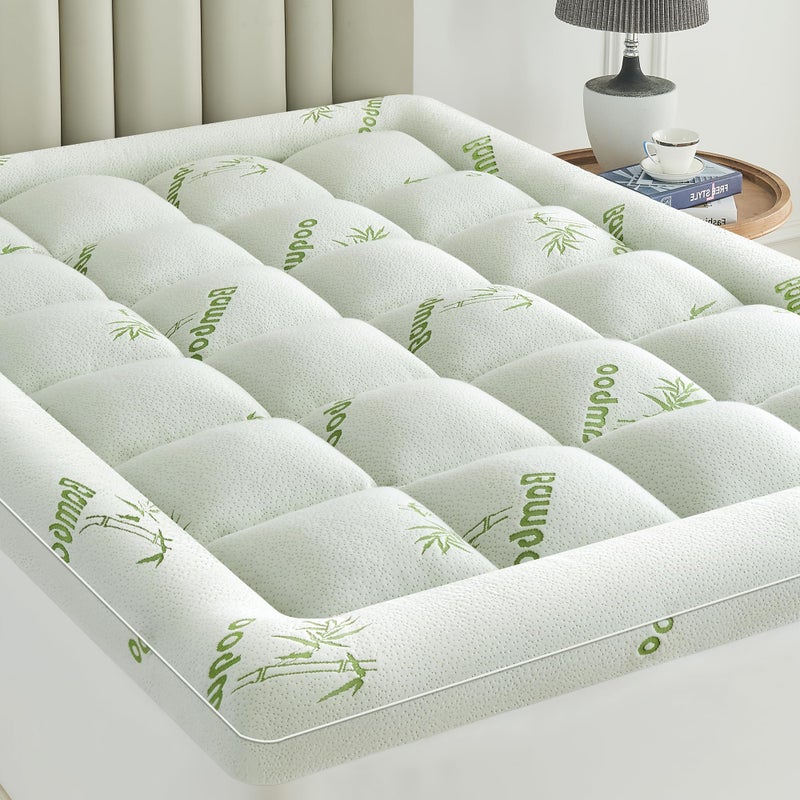 SurChic Ultra Soft Mattress Topper King Size Viscose Derived from Bamboo, Thick Pillow Top Mattress Pad Cover for Back Pain, Cooling Mattress Protector with 8-21 Inch Deep Pocket - Image 1