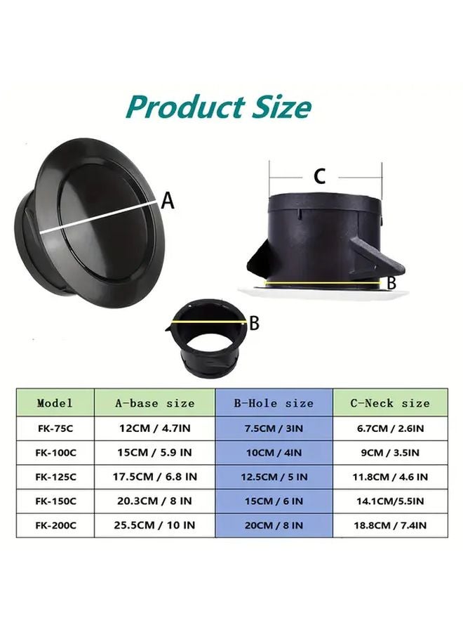 Black Rotatable Vent Cover Adjustable Switch Easy Clean Bird Proof Size 3 Inch - Image 4