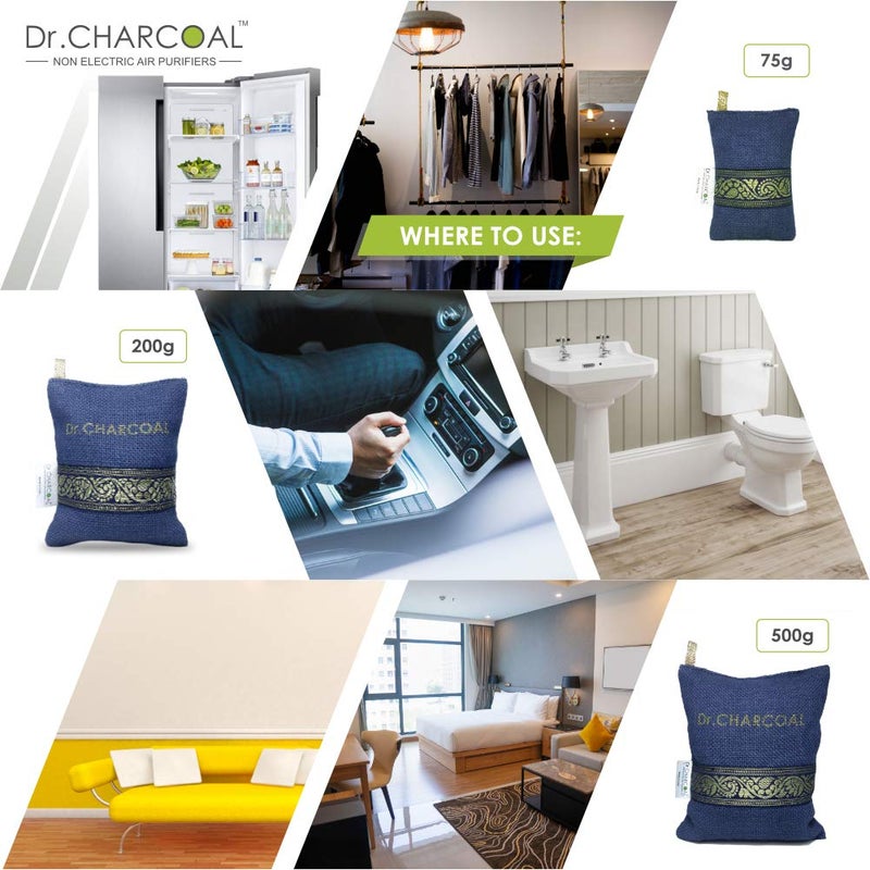 Dr. CHARCOAL Dr CHARCOAL NonElectric Air Purifier And Dehumidifier For Home Office Living Room Kids Room Bedroom Pet Areas 500 Grams Classic Neel Powder - Image 5