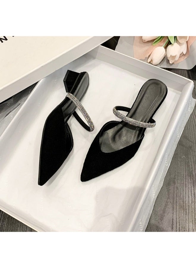 Rup Art Low Block Heel Fashion Ladies Slippers Elegant Women’s Pointed Toe Slippers  - Image 3