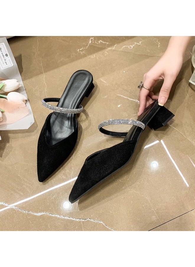 Rup Art Low Block Heel Fashion Ladies Slippers Elegant Women’s Pointed Toe Slippers  - Image 4