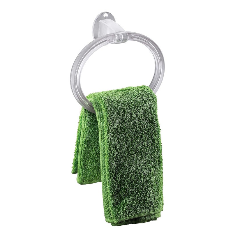 Elexa Hardware Unbreakable ABS Plastic Wall-Mounted Towel & Napkin Ring Holder | Round Design for Kitchen & Bathroom | Pack of 1 - Image 2