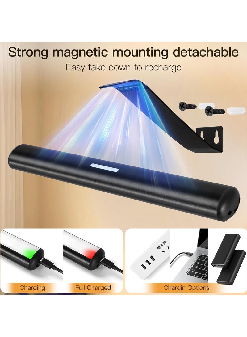 Wall lamp with dimmable brightness and timer settings, rechargeable painting light, wall-mounted artwork display, three-color light remote control for picture frames, dartboard portraits. - Image 5