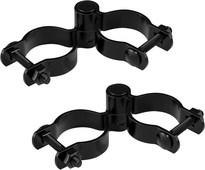 VIVIDA 1-3/8" Black Gate Hinge Kit for Chain Link Fence 2 Set, Black Powder Coated, Chain Link Gate Hardware - Image 1