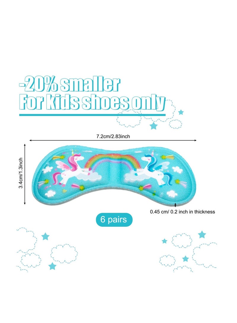 12 PCS Unicorn Style Heel Grips for Kids, Self-Adhesive Cushion Inserts, Prevent Skin Rubbing and Blister, Suitable Toddlers Girls Boys Shoes - Image 2
