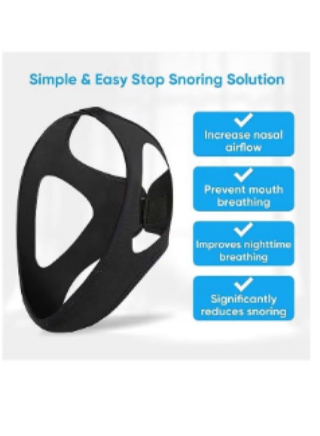 Generic Breathable Anti Snoring Chin Strap, Correction of Open Mouth Respiratory Resistance to Snoring Strap, Keep Mouth Closed While Sleeping for Men and Women  - Image 2