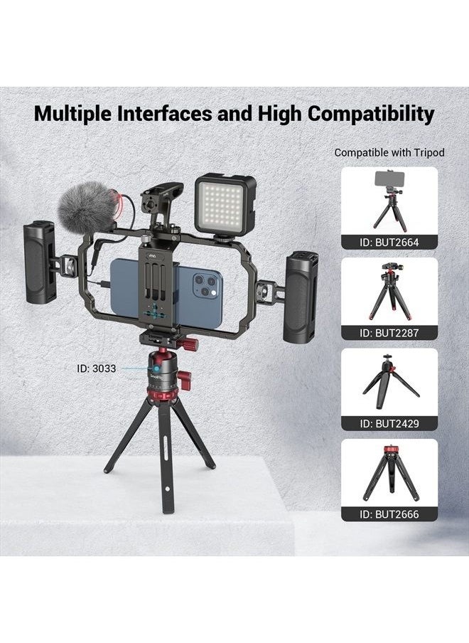 SMALLRIG SmallRig Universal Phone Video Rig Kit for iPhone 14 13 12 Pro Max, Aluminum Handheld Phone Cage with Handles, Video Stabilizer Rig for Vlog Videography Live Streaming -3155B  - Image 3