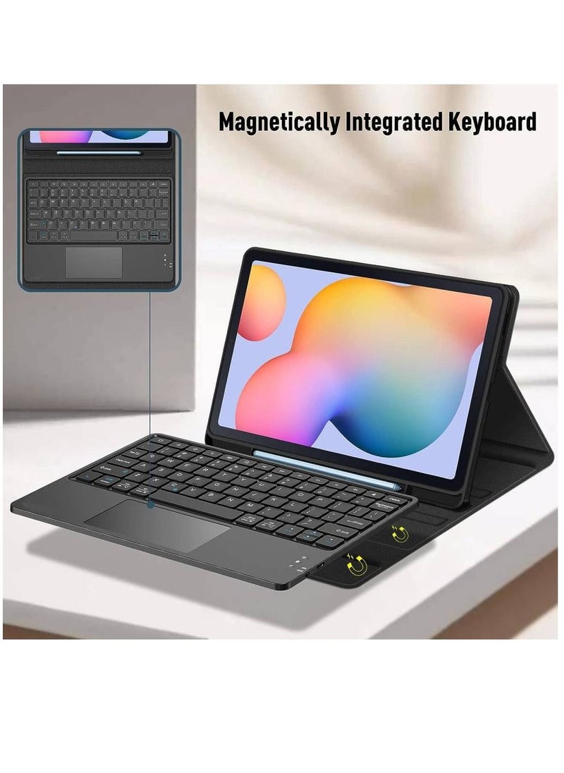 GENNEXT - Keyboard Trackpad Case For Samsung Galaxy Tab S6 Lite 10.4 2022/2020 (SM-P610/P613/P615/P619) Cover Case With Detachable Keyboard Black - Image 1
