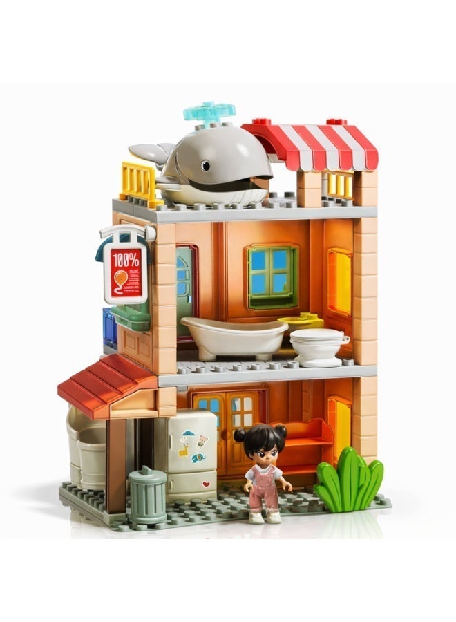 FEELO Building Set – Genius Architect Series – Creative Multi-Storey House with Interior Accessories & Mini Figure – 141 Pieces – Ages 3+ - Image 3