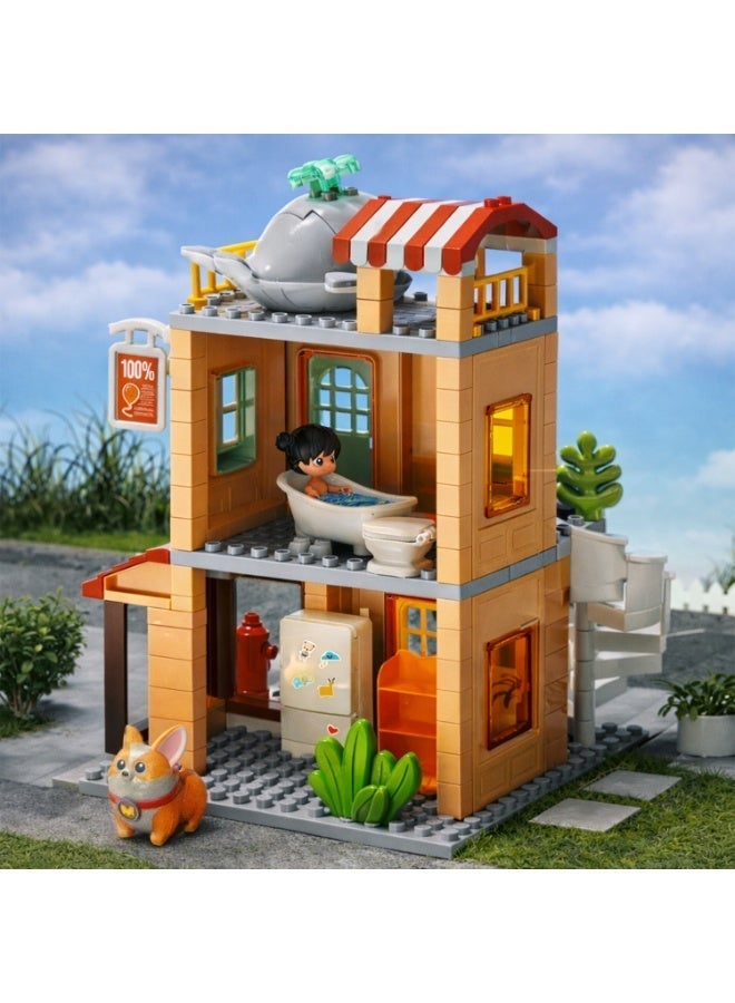 FEELO Building Set – Genius Architect Series – Creative Multi-Storey House with Interior Accessories & Mini Figure – 141 Pieces – Ages 3+ - Image 4