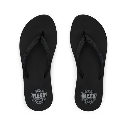 Reef Ginger Womens Beach Flip Flop, Soft Woven Strap Made From 100% Recycled PET, Black/Black, 6 - Image 5