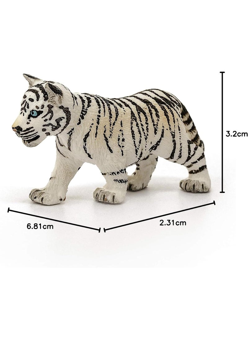 Schleich Tiger Cub Toy Figure, White, Black, 14732 - Image 1