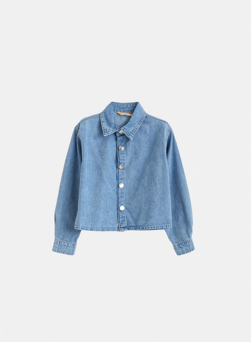 Junior Baby Boys Denim Shirt - Image 1