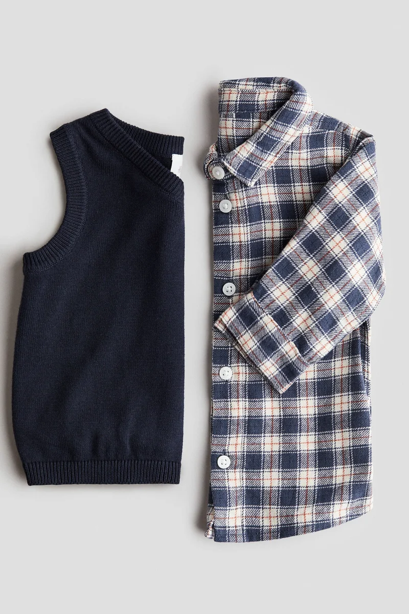 اتش اند ام طقم فيست سميك وقميص - قطعتين