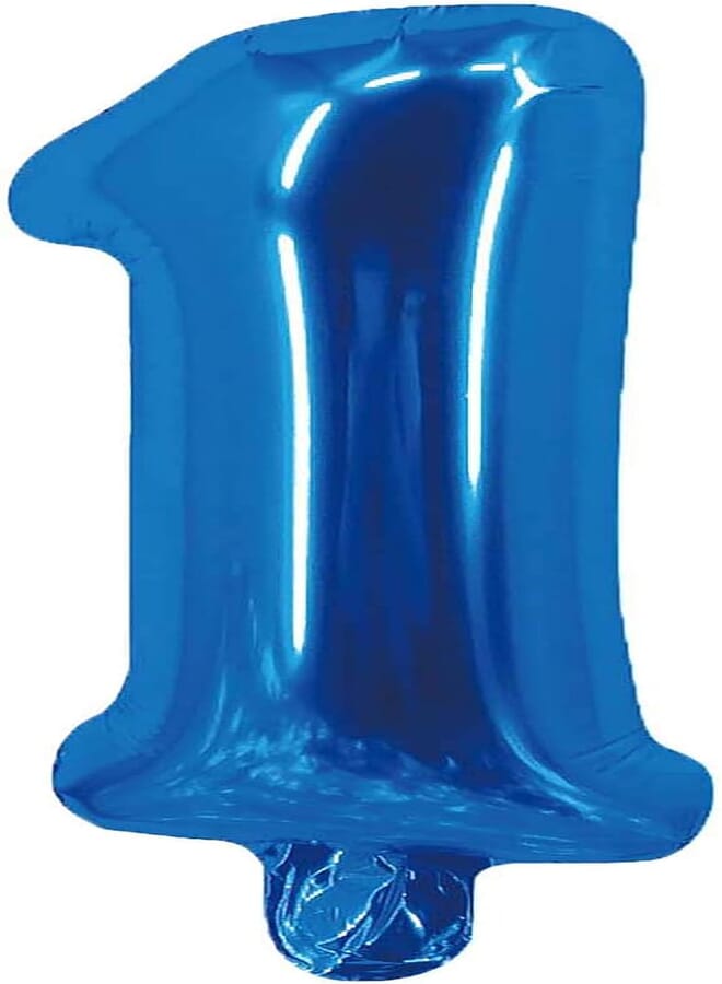 Party Time 1 Number Foil Ballon, Blue