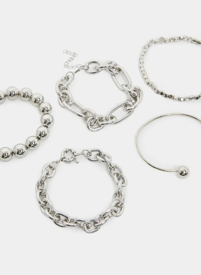 Styli Pack of 5 - Silver Tone Chain Bracelet