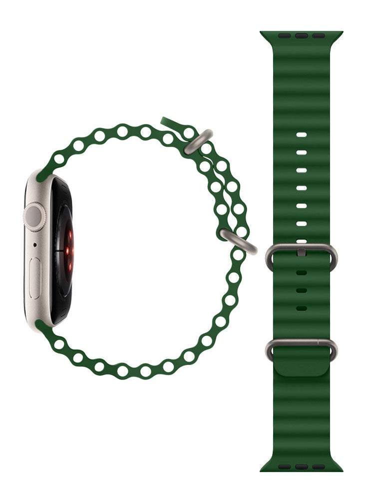Perfii - Ocean Silicone Replacement Band For Apple Watch 41/40/38mm Series 8/7/6/5/4/SE - Image 1