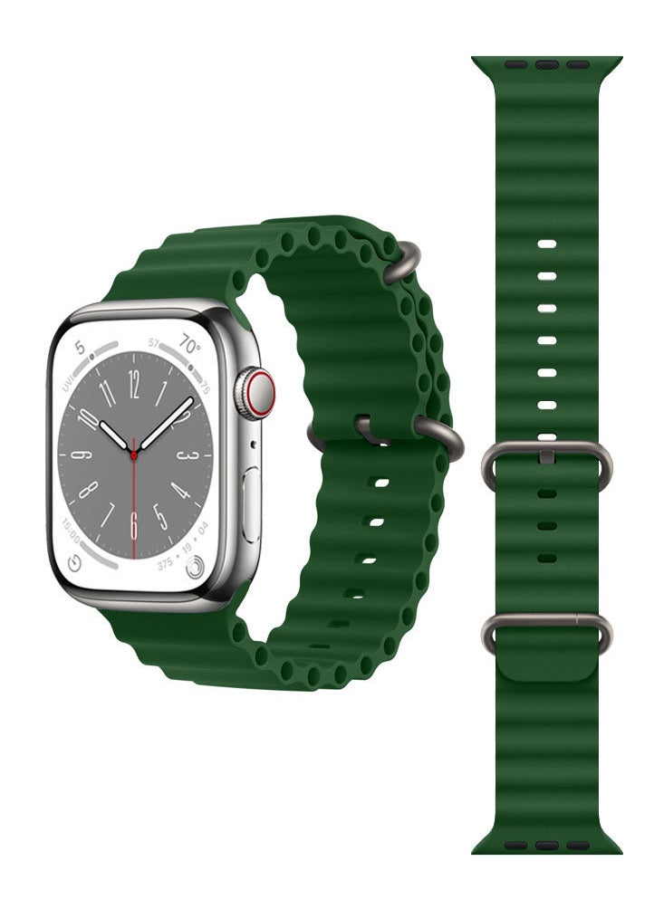 Perfii - Ocean Silicone Replacement Band For Apple Watch 41/40/38mm Series 8/7/6/5/4/SE - Image 1