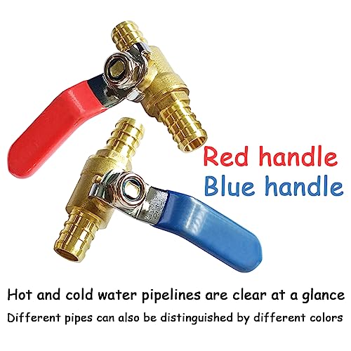 Uenede 10PCS LF Brass 12 Inch PEX Barb Full Port Shut Off Ball Valve Pipe Crimp Fitting for Hot and Cold Water - Image 3