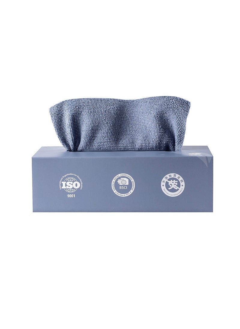 Cotton Kitchen Towel Oil-Free Absorbent Cleaning Cloth Sea Blue [1 boxed]]