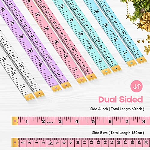 iBayam Tape Measure, Soft Ruler Measuring Tape for Body Weight Loss Fabric Sewing Tailor Cloth Vinyl Measurement Craft Supplies, 60-Inch Double Scale Ruler, 5-Pack - Image 2