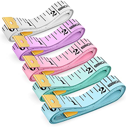 iBayam Tape Measure, Soft Ruler Measuring Tape for Body Weight Loss Fabric Sewing Tailor Cloth Vinyl Measurement Craft Supplies, 60-Inch Double Scale Ruler, 5-Pack - Image 1