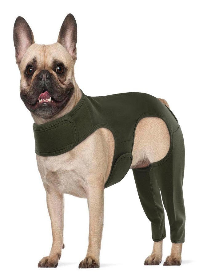 ROZKITCH Dog Leg Sleeve Rear Legs, Pet Sleeve to Prevent Licking Wound Elbow Protector, Dog Recovery Suit Cone Collar Alternative for Sprain ACL CCL Arthritis Joint Care Green XS - Image 1