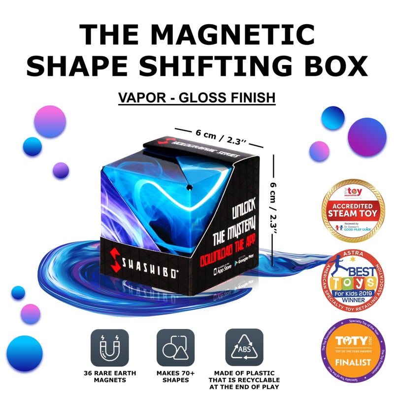 Shashibo Shape Shifting Box - STEM Fidget Toy with Ultra Strong Magnets - Sensory Puzzle Cube Transforms Into 100+ Shapes, Easter Basket Stuffers Gift for Kids, Teens, and Adults (Vapor) - Image 3