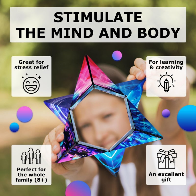 Shashibo Shape Shifting Box - STEM Fidget Toy with Ultra Strong Magnets - Sensory Puzzle Cube Transforms Into 100+ Shapes, Easter Basket Stuffers Gift for Kids, Teens, and Adults (Vapor) - Image 4
