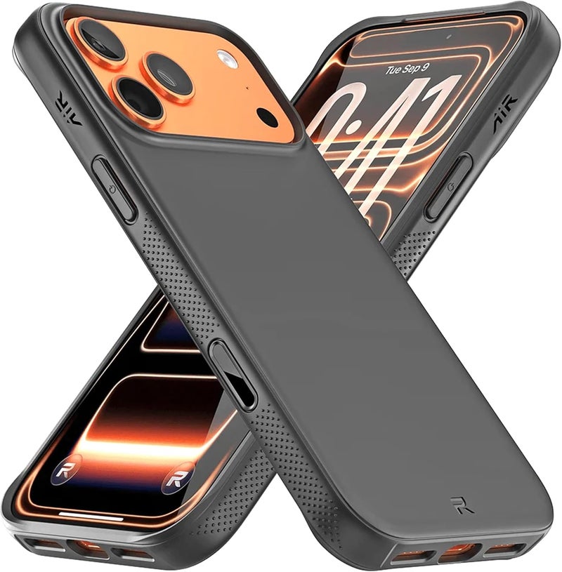 ريبل علبة Air لهاتف iPhone 17 Pro Max [سلسلة Air²] متوافقة بقوة مع MagSafe، جوانب مانعة للانزلاق، غطاء نحيف وخفيف الوزن، زر الكاميرا، زوايا واقية، حلقة عدسة بارزة، هاتف 6.9 بوصة 2025 (أسود) - Image 1